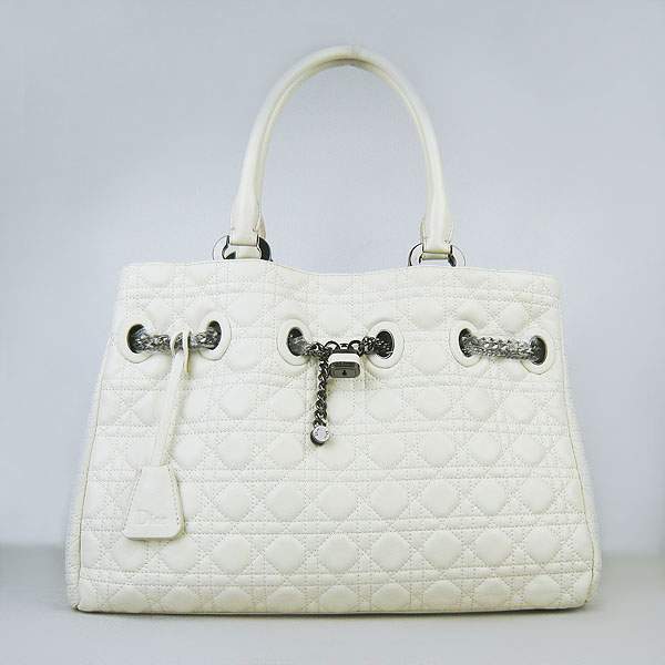 Christian Dior 1833 Quilted Lambskin Handbag-Cream